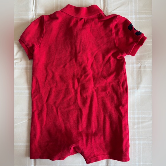 Ralph Lauren Baby Red Polo Onesie One Piece - Picture 3 of 5